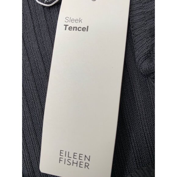 Eileen Fisher Tencel Tunic XS Gray Split Hem Cap Sleeve NWT $258 USA 10037 - Picture 9 of 14